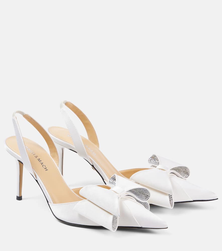 Mach & Mach Le Cadeau 85 satin slingback pumps