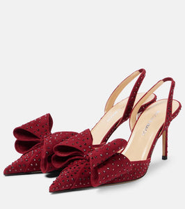 Mach & Mach Le Cadeau 85 suede slingback pumps