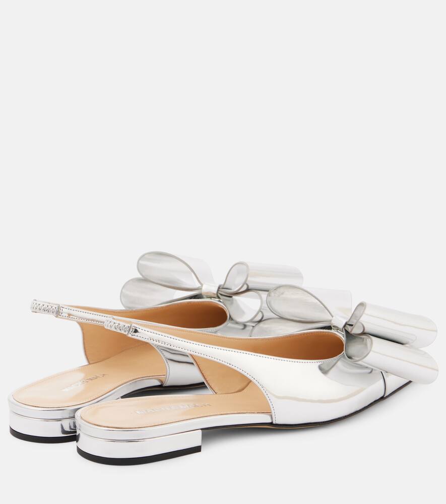 Mach & Mach Le Cadeau bow-detail leather slingback flats