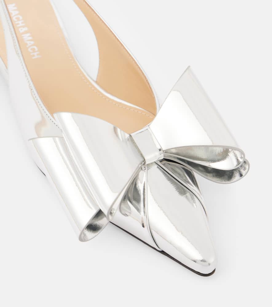 Mach & Mach Le Cadeau bow-detail leather slingback flats