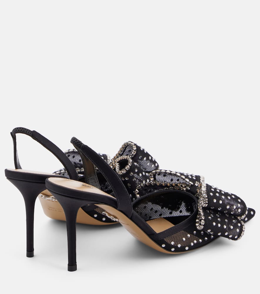 Mach & Mach Le Cadeau embellished mesh slingback pumps