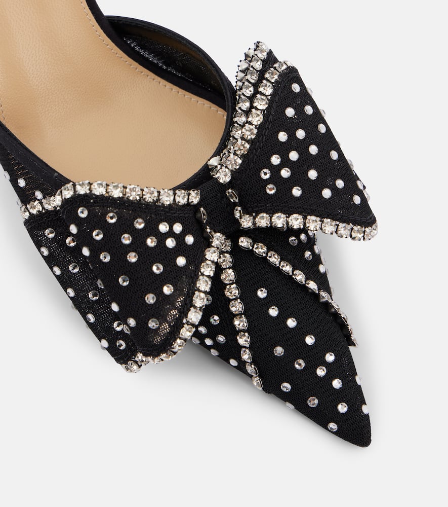 Mach & Mach Le Cadeau embellished mesh slingback pumps