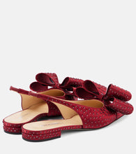 Mach & Mach Le Cadeau embellished satin slingback flats