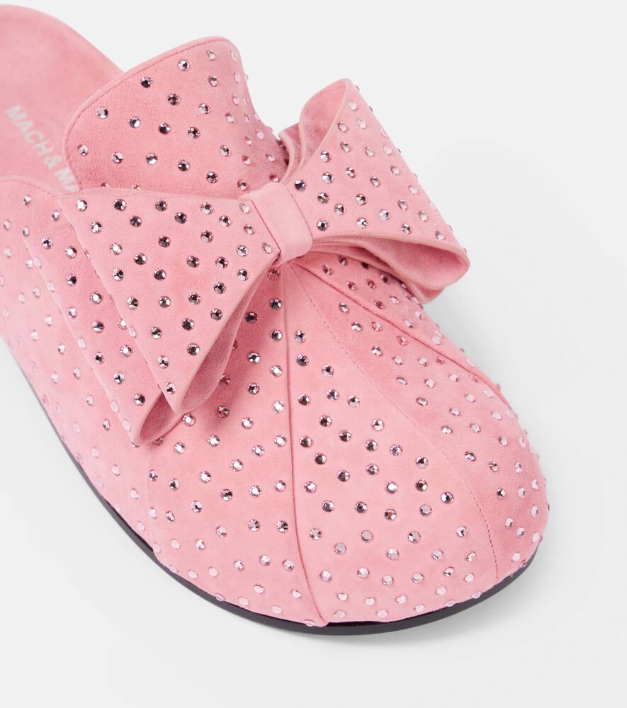 Mach & Mach Le Cadeau embellished suede clogs