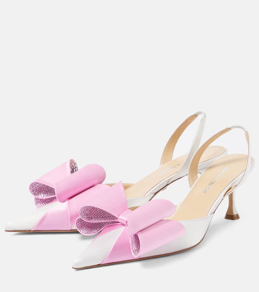 Mach & Mach Le Cadeau satin slingback pumps