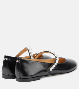 Mach & Mach Sirene embellished leather Mary Jane flats