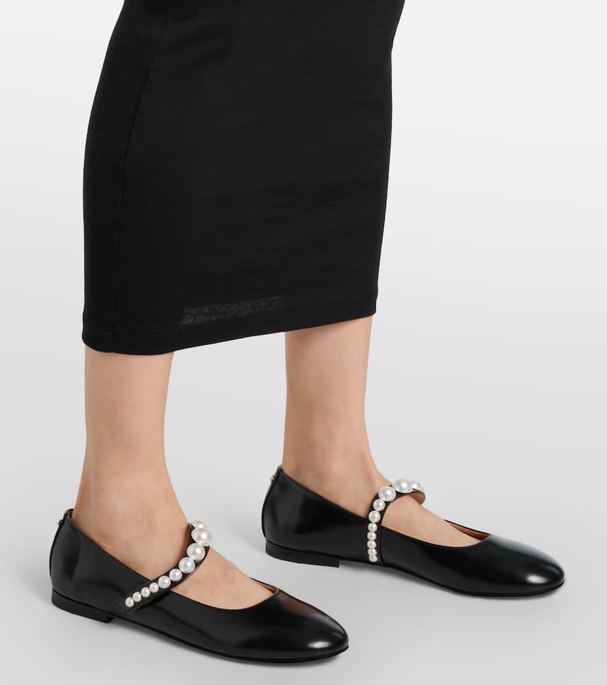 Mach & Mach Sirene embellished leather Mary Jane flats