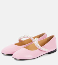 Mach & Mach Sirene faux pearl leather Mary Jane flats