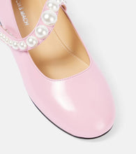 Mach & Mach Sirene faux pearl leather Mary Jane flats