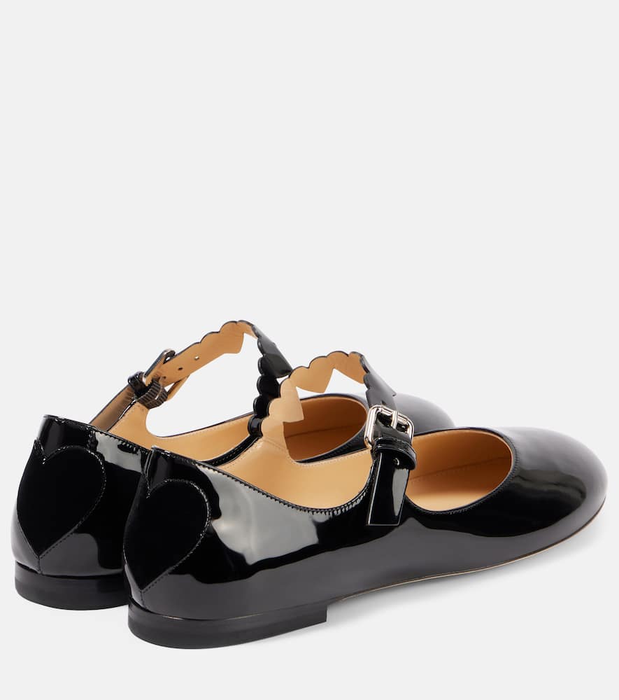 Mach & Mach Special Heart patent leather ballet flats