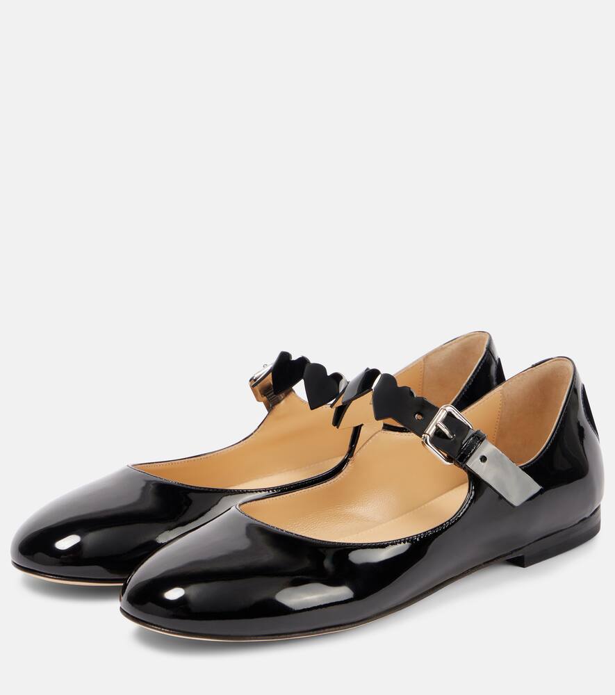 Mach & Mach Special Heart patent leather ballet flats