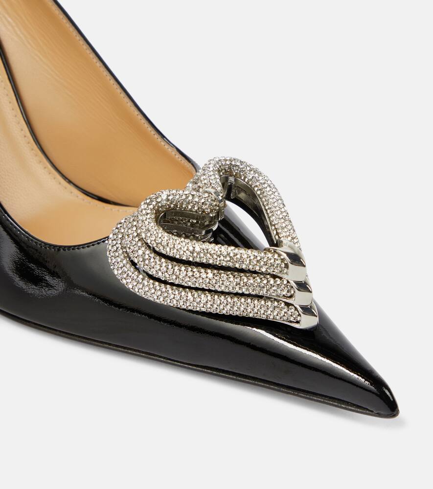 Mach & Mach Triple Heart patent leather pumps