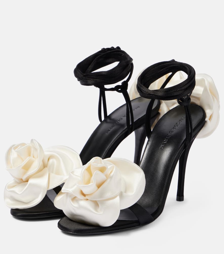 Magda Butrym 105 floral-appliqu√É¬© satin sandals