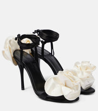 Magda Butrym 105 floral-appliqu√É¬© satin sandals