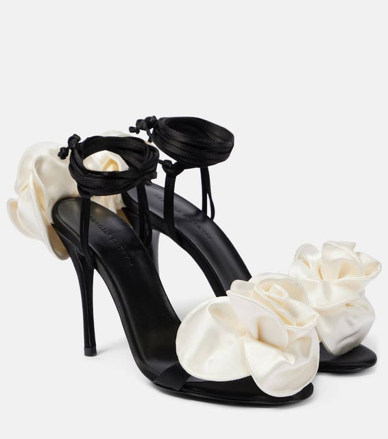 Magda Butrym 105 floral-appliqu√É¬© satin sandals