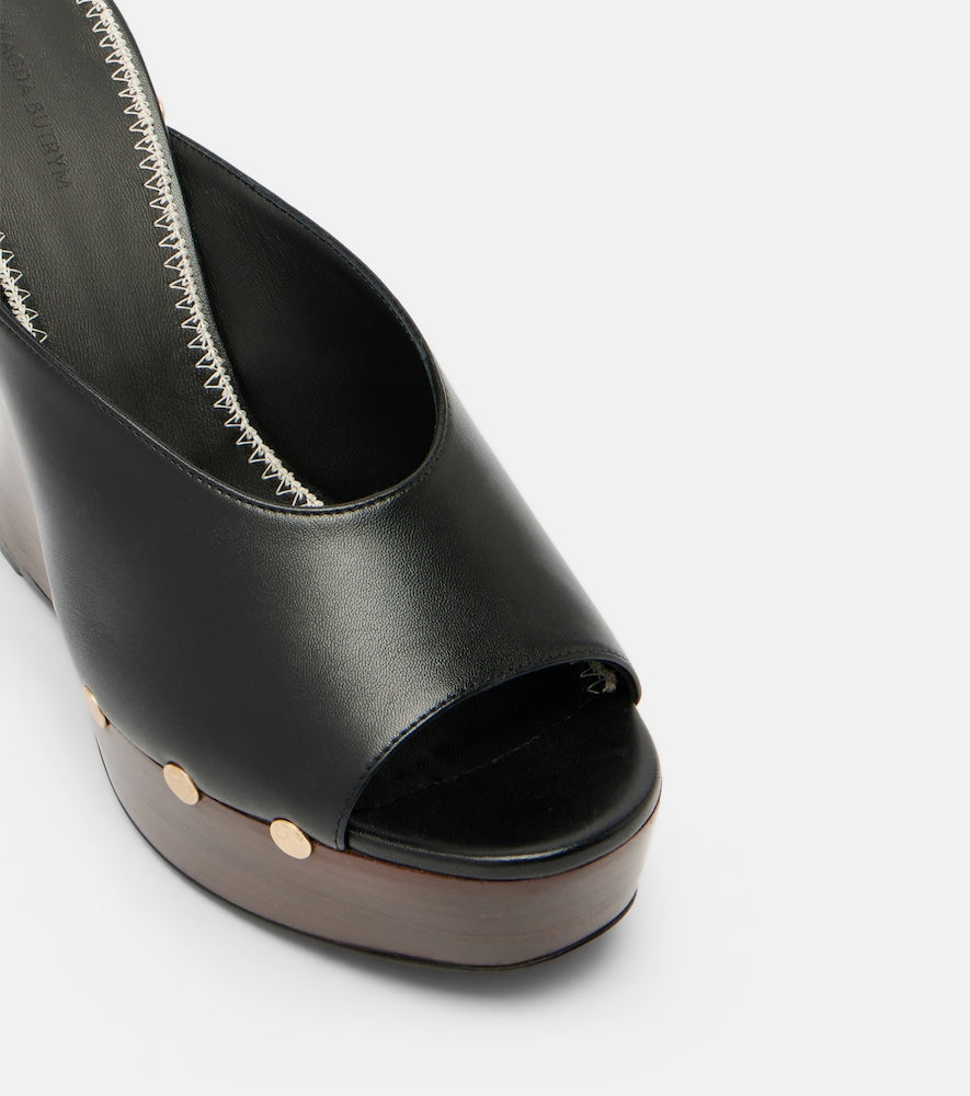 Magda Butrym 115 studded leather wedge mules
