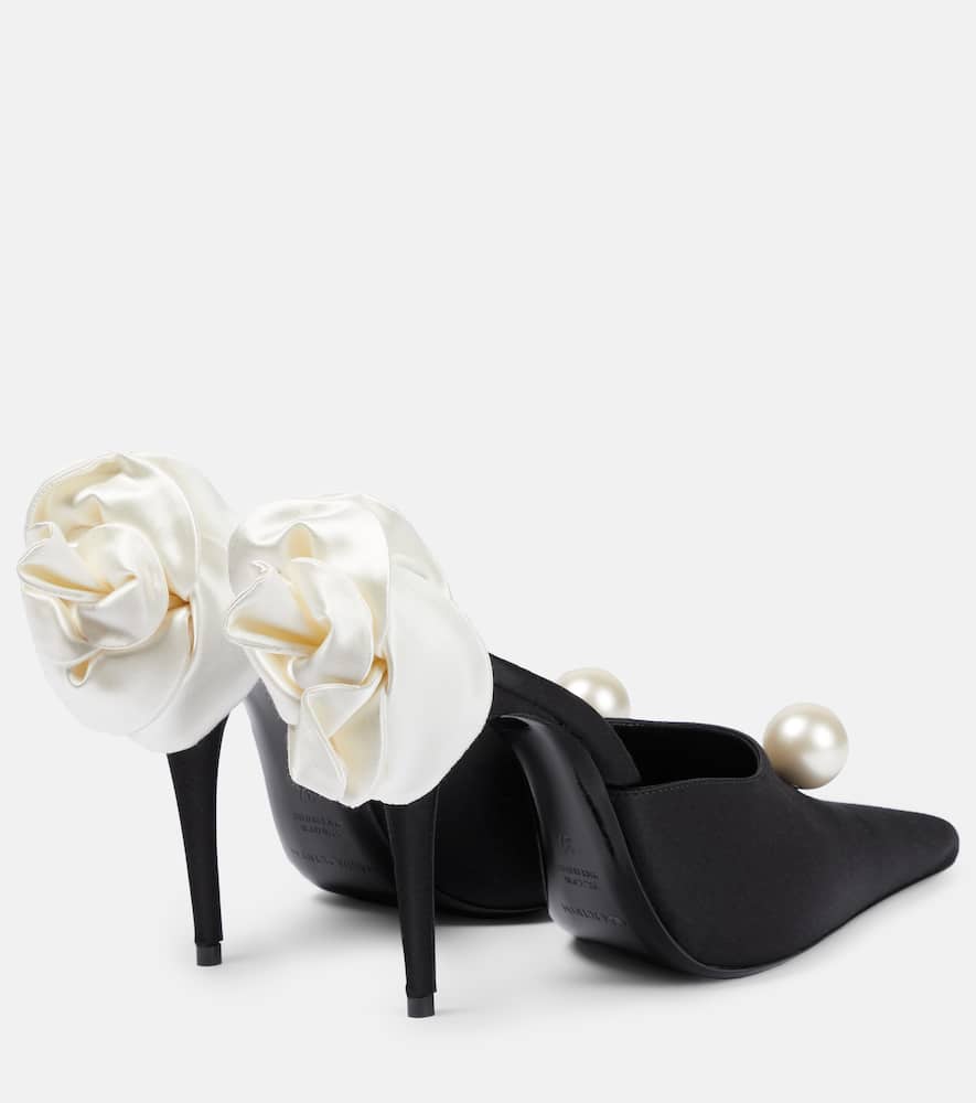 Magda Butrym Appliqu√É¬© embellished satin mules