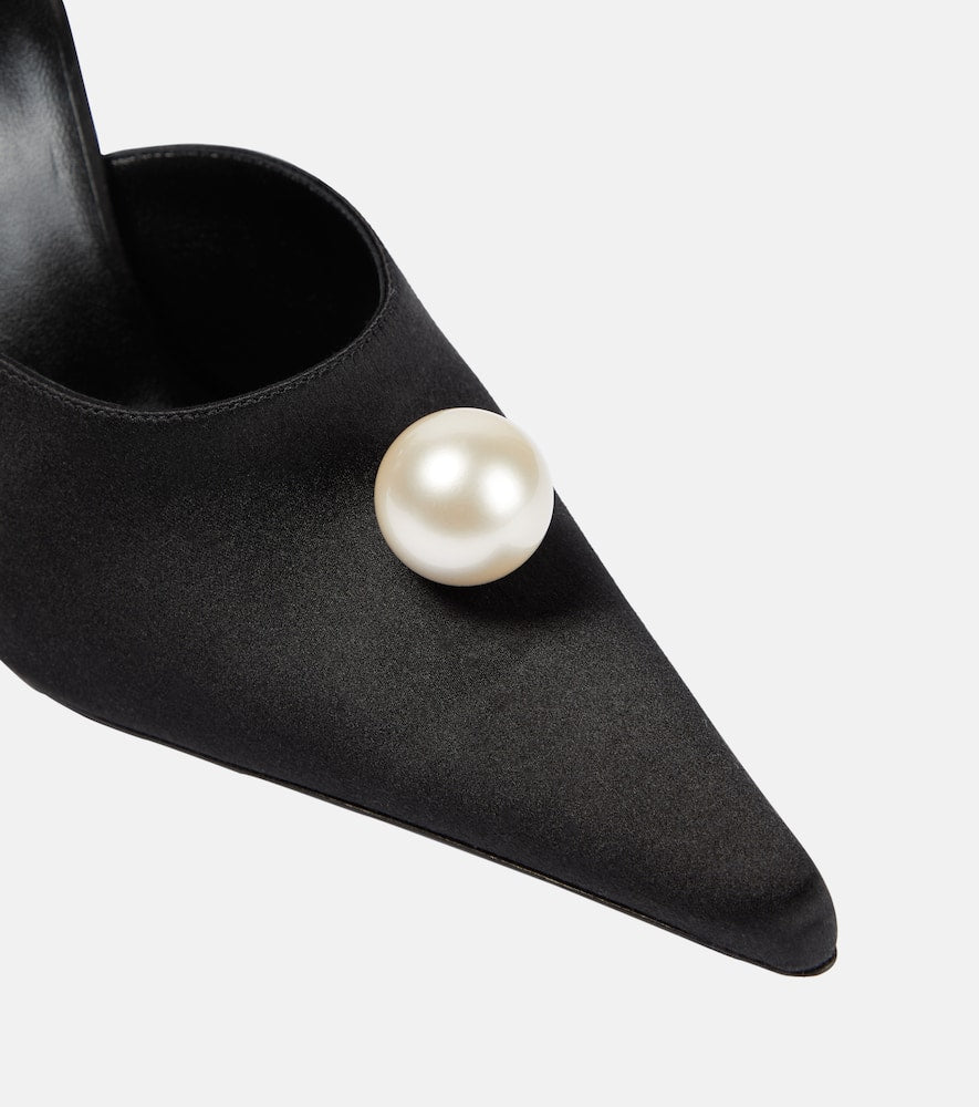 Magda Butrym Appliqu√É¬© embellished satin mules