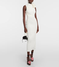 Magda Butrym Bridal floral-appliqué ruched midi dress