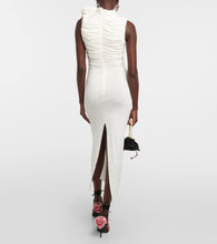 Magda Butrym Bridal floral-appliqué ruched midi dress