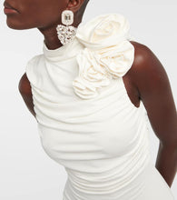 Magda Butrym Bridal floral-appliqué ruched midi dress
