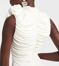 Magda Butrym Bridal floral-appliqué ruched midi dress