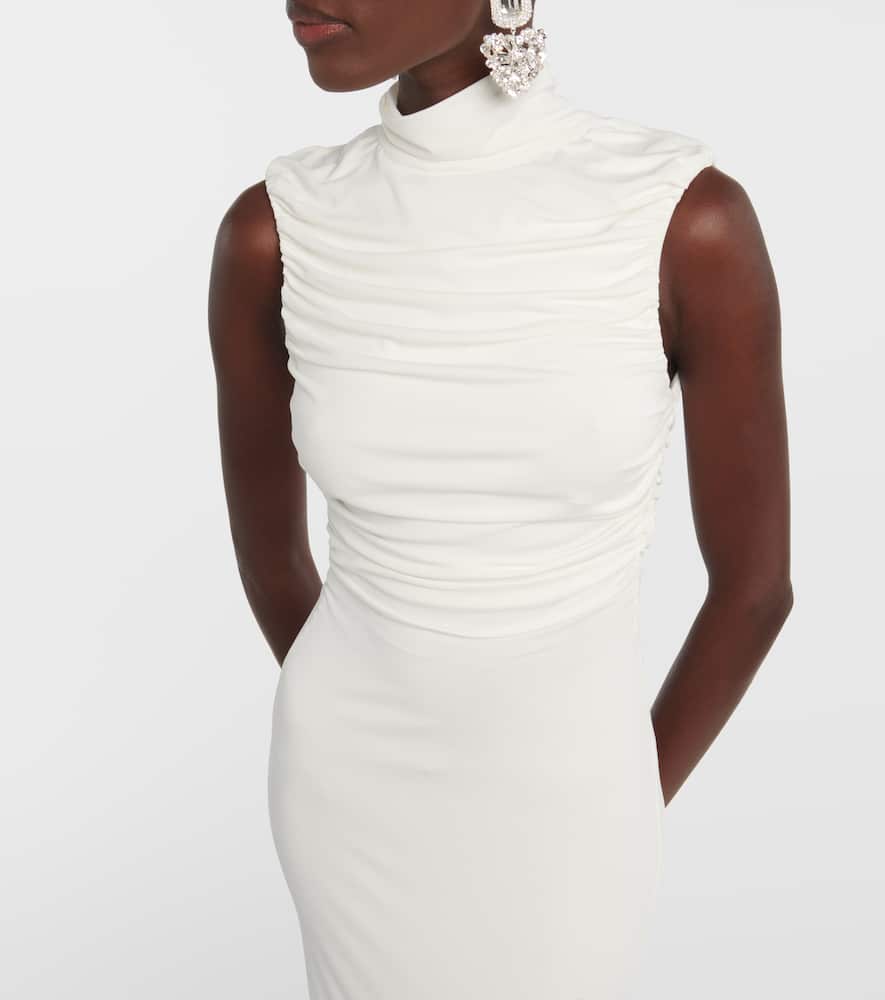 Magda Butrym Bridal floral-appliqué ruched midi dress