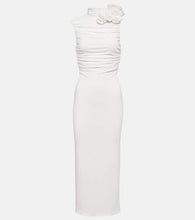 Magda Butrym Bridal floral-appliqué ruched midi dress