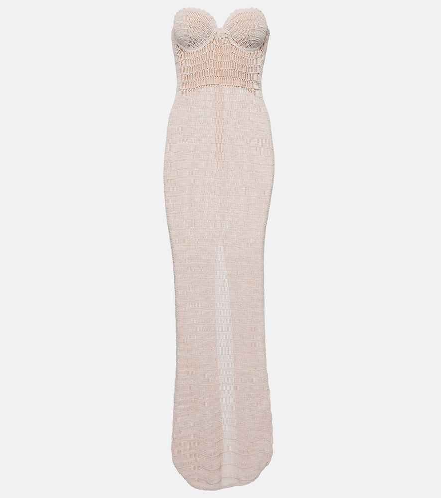 Magda Butrym Crochet cotton and linen blend midi dress. Magda Butrym 钩针编织棉麻混纺中长连衣裙