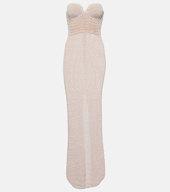 Magda Butrym Crochet cotton and linen blend midi dress