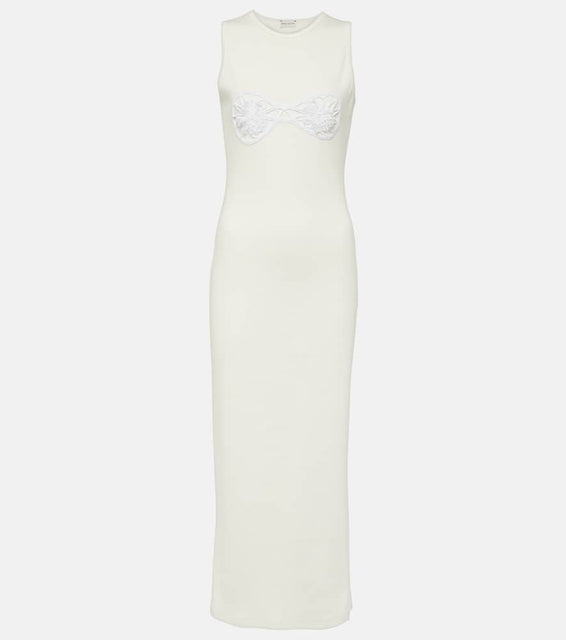 Magda Butrym Crochet-trimmed cotton midi dress