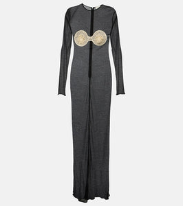 Magda Butrym Crochet-trimmed jersey maxi dress