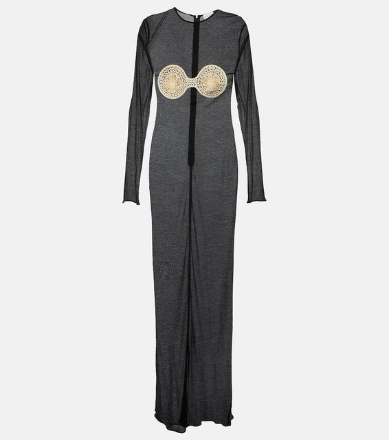 Magda Butrym Crochet-trimmed jersey maxi dress