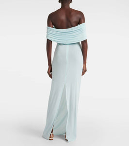 Magda Butrym Crochet-trimmed off-shoulder maxi dress