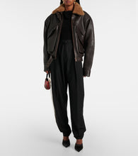 Magda Butrym Cropped shearling-trimmed leather jacket