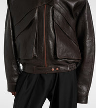 Magda Butrym Cropped shearling-trimmed leather jacket