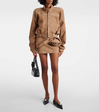 Magda Butrym Cropped suede bomber jacket