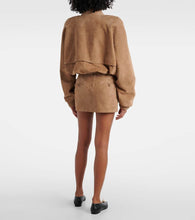 Magda Butrym Cropped suede bomber jacket