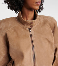Magda Butrym Cropped suede bomber jacket