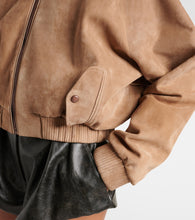 Magda Butrym Cropped suede bomber jacket