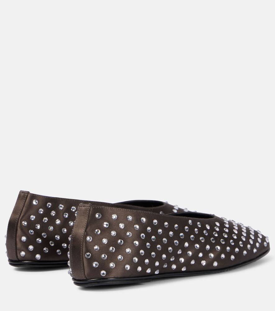 Magda Butrym Crystal-embellished satin ballet flats