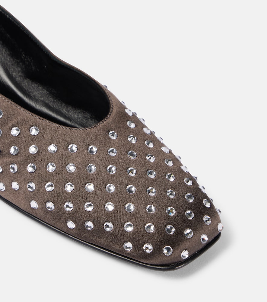 Magda Butrym Crystal-embellished satin ballet flats