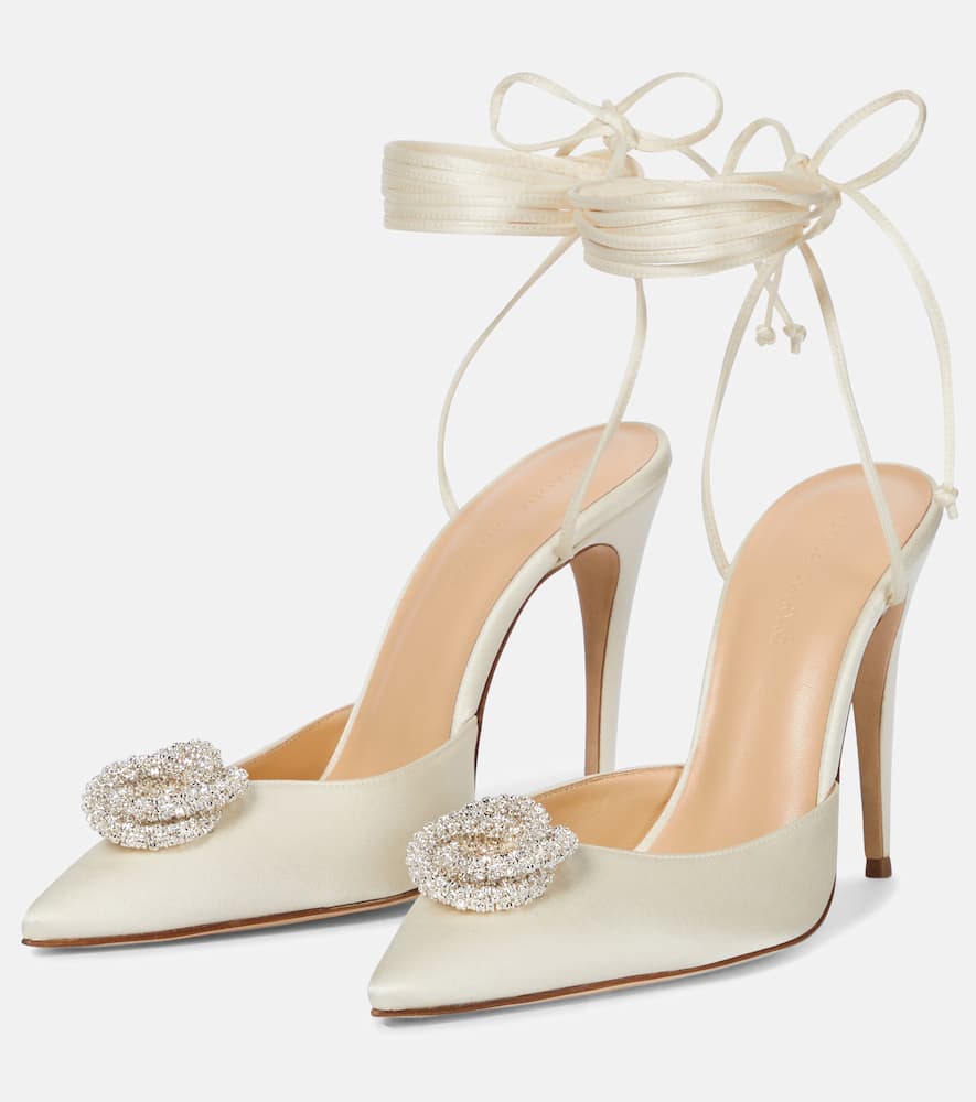 Magda Butrym Crystal-embellished satin pumps