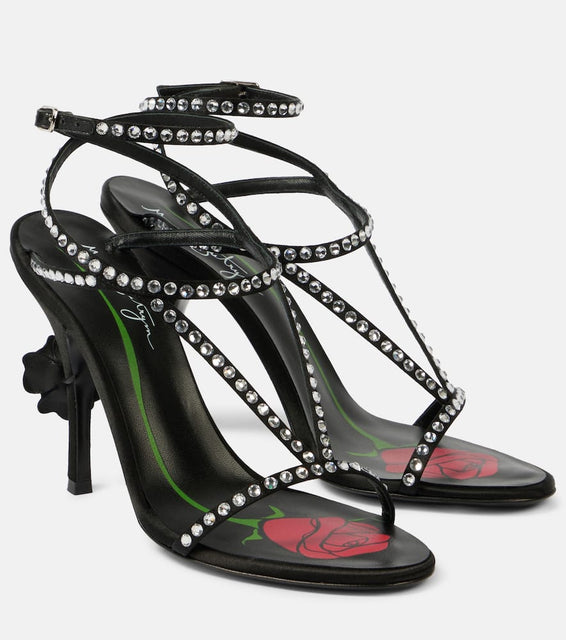 Magda Butrym Crystal-embellished satin sandals