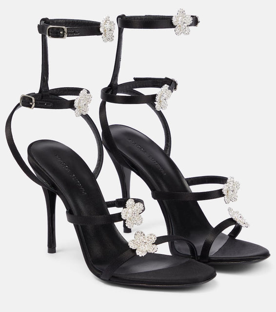 Magda Butrym Crystal-embellished satin sandals