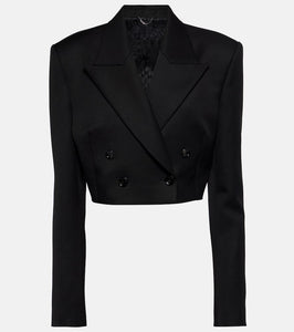 Magda Butrym Double-breasted cropped wool blazer