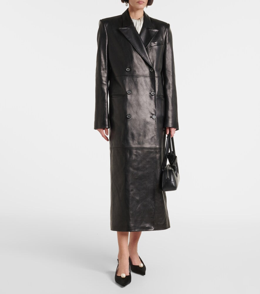 Magda Butrym Double-breasted leather coat