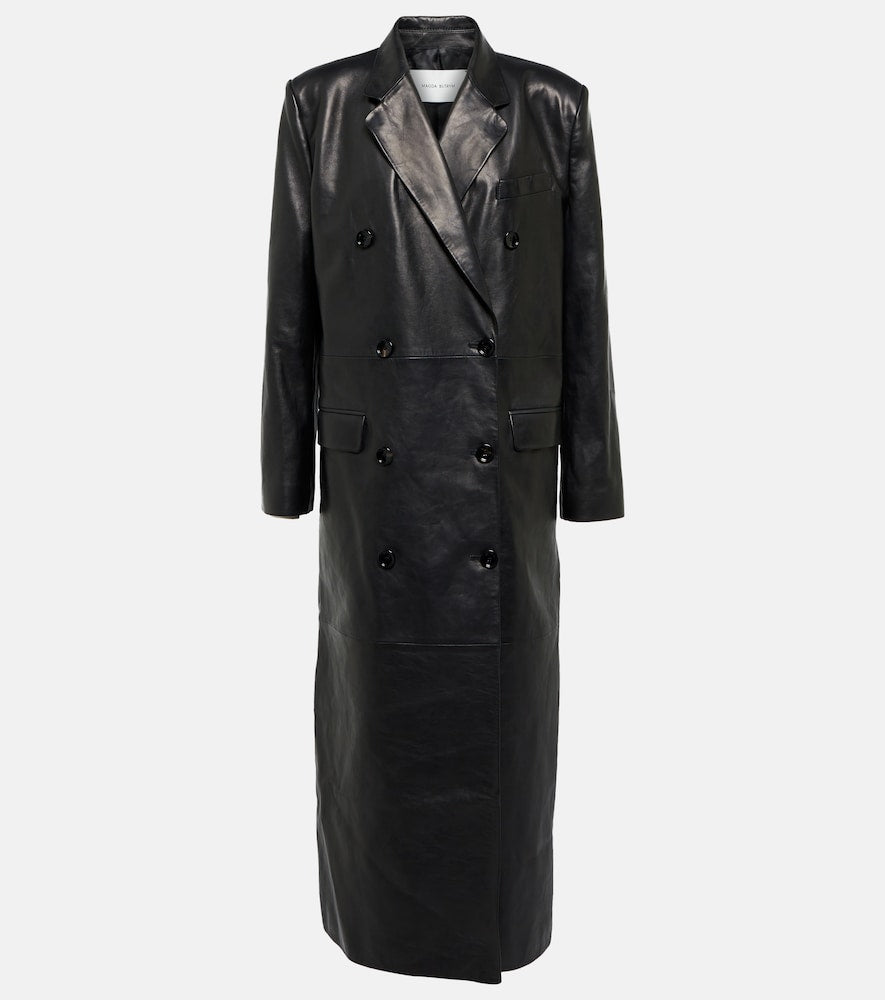 Magda Butrym Double-breasted leather coat - 玛格达·布特里姆双排扣皮大衣