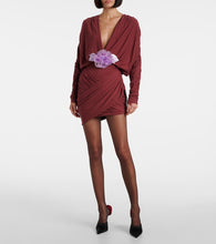 Magda Butrym Draped floral-appliqu√É¬© jersey minidress