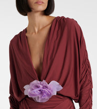 Magda Butrym Draped floral-appliqu√É¬© jersey minidress